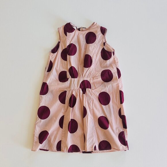 Marni Girls Pink & Bordeaux Polka Dot Dress – Size 6 - Picture 1 of 6